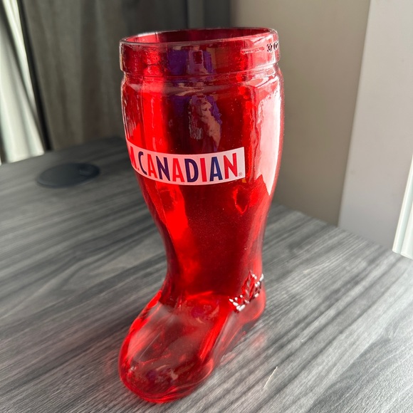 Molson Canadian beer brewery glass stein boot 32 oz "I am Canadian" - Picture 10 of 13